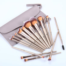 Load image into Gallery viewer, Makeup Brushes 15PCS Champagne Gold Professional Makeup Brush Sets Foundation Brush Blending Powder Blush Concealers Eye Make up Brush Set with PU Leather Cosmetics Bag
