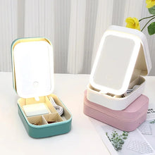 Load image into Gallery viewer, LED Mirror Makeup Storage Box Portable Travel Makeup Case Cosmetic Bag Large-Capacity Make up Storage Box Makeup Accessories
