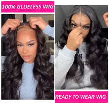 Load image into Gallery viewer, 5X5 HD Lace Closure Wigs Human Hair Glueless Wigs Human Hair Pre Plucked 180% Density 5X5 Body Wave Closure Wig Brazilian Human Hair Wigs for Black Women 20 Inch
