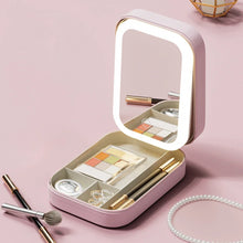 Load image into Gallery viewer, LED Mirror Makeup Storage Box Portable Travel Makeup Case Cosmetic Bag Large-Capacity Make up Storage Box Makeup Accessories
