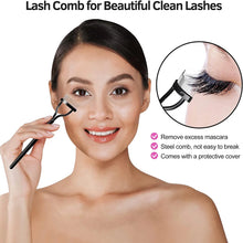 Load image into Gallery viewer, Eyelash Curlers Kit for Women W Lash Curler, Eyelash Comb Seperator, 3 In1 Mascara Brushes, Eyelash Extension Tweezers, Foldable Eyebrow Brush and Comb, 6 Silicone Refills Pads for Natural Eyelashes
