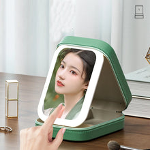 Load image into Gallery viewer, LED Mirror Makeup Storage Box Portable Travel Makeup Case Cosmetic Bag Large-Capacity Make up Storage Box Makeup Accessories
