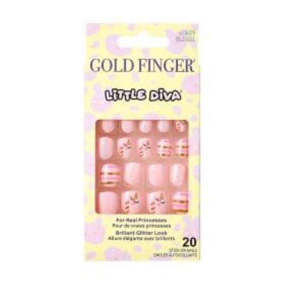 Gold Finger Little Diva Stick-On Nails, 1 pk