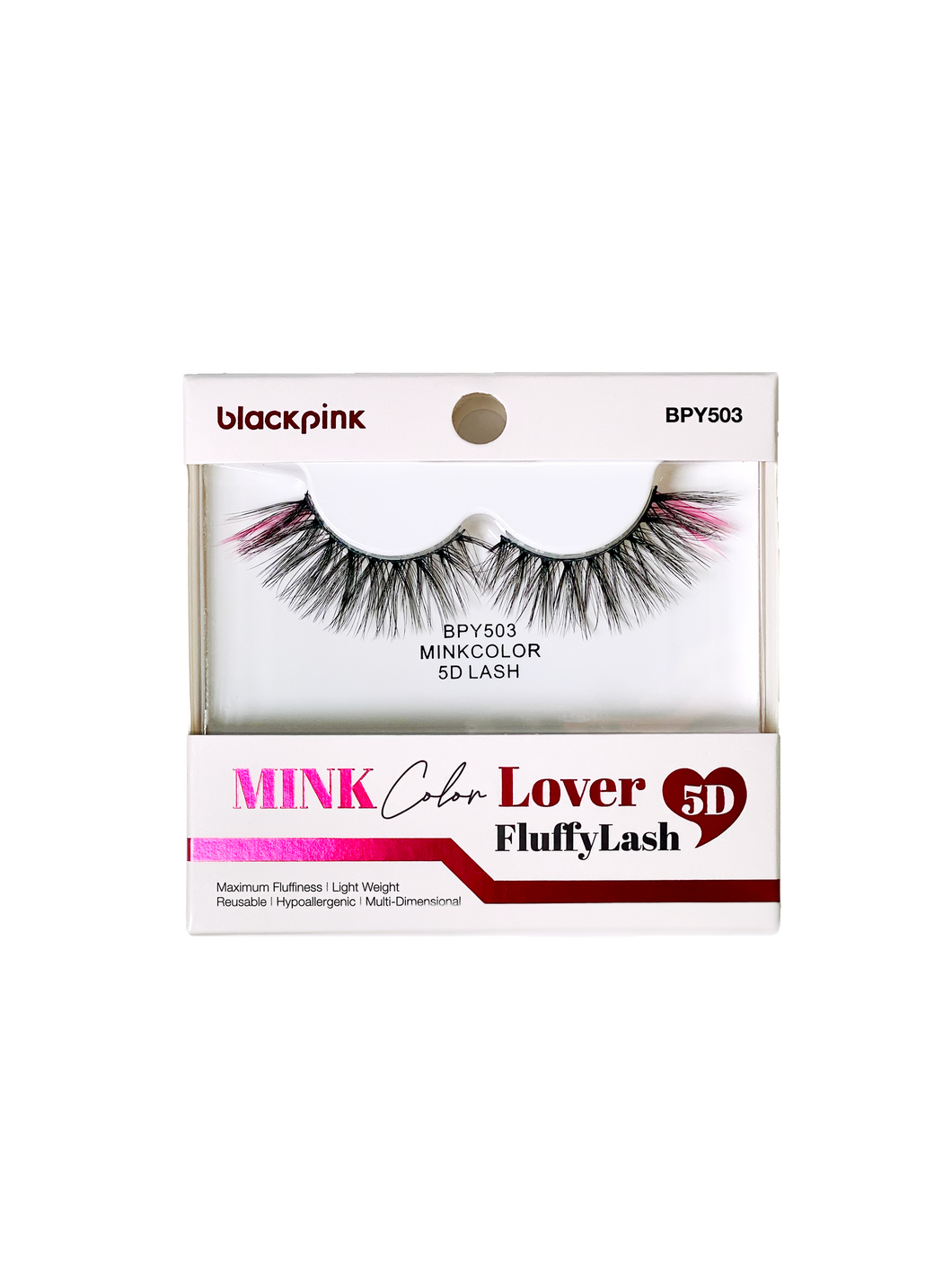 Blackpink 5D Faux Mink Color Lover Fluffy Lash: Pink BPY503