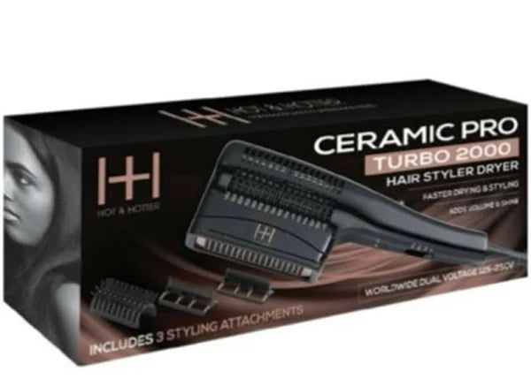 Hot & Hotter Ceramic Pro Turbo 2000 Hair Styler Dryer